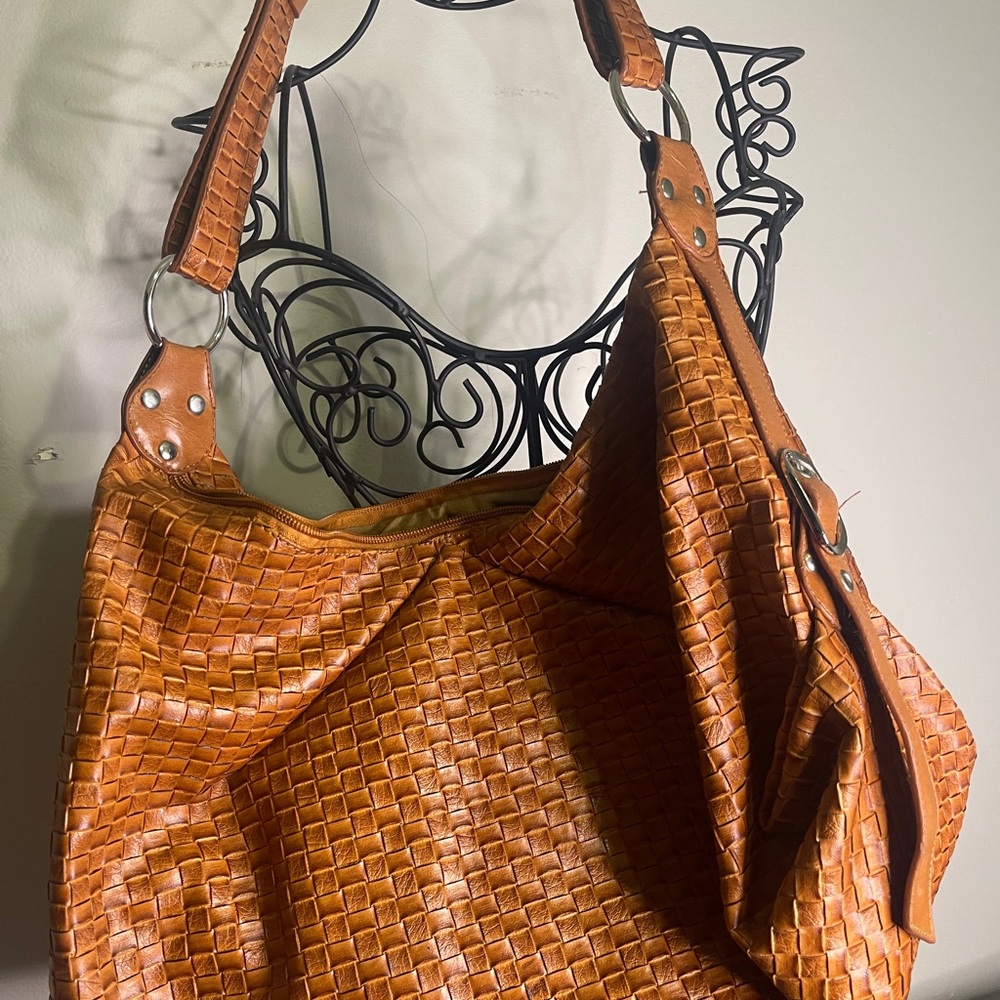 She & Josh woven faux leather bag. In excellent condition
